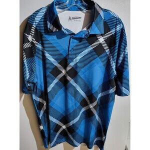 Mens Royal And Awesome Golf Polo Shirt Size XL Blue